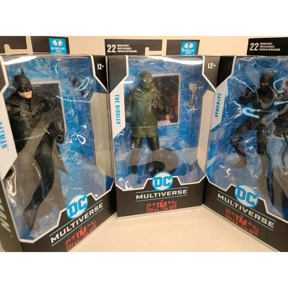 2022 McFarlane DC The BATMAN Movie CATWOMAN, BATMAN, & RIDDLER SET IN STOCK